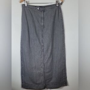 Vintage Liz Claiborne Denim Maxi Skirt Size 12/32" Waist Western Y2K Cotton
